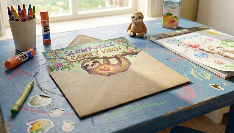 Craft table with envelope